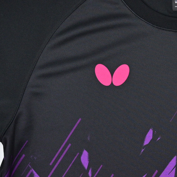 Butterfly Extera T-Shirt - Close-Up - Logo - Black-Purple